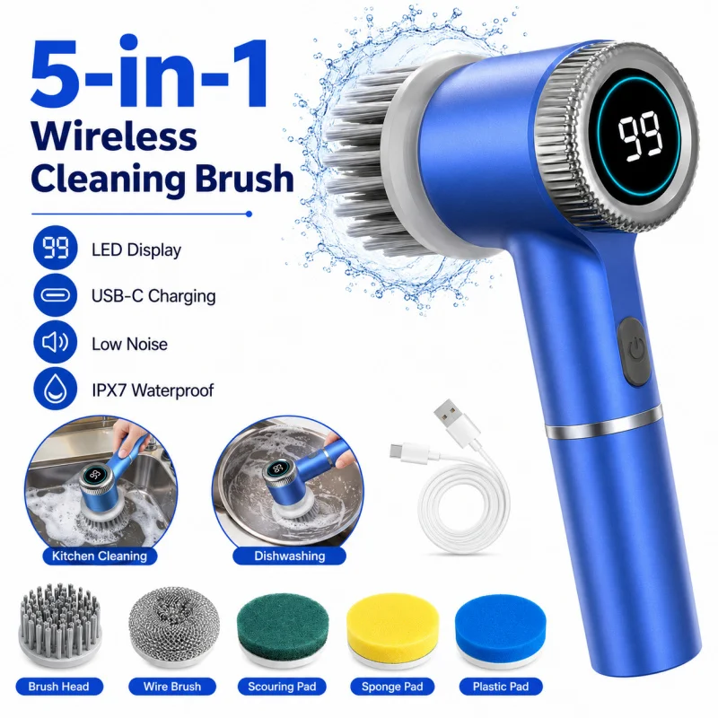 Wireless Electric Cleaning Brush IPX7 Waterproof USB Rechargeable Powerful Handheld Automatic Household Multi Function Scrubber
Wireless Electric Cleaning Brush IPX7 Waterproof USB Rechargeable Powerful Handheld Automatic Household Multi Function Scrubber