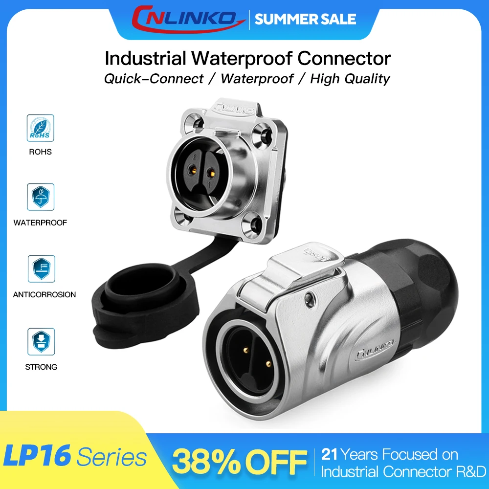 CNLINKO M16 Industrial Waterproof IP68 Power Connector LP16 2 3 4 5 7 8 9 Pin Electrical Wire Adapter Quick Locking Connector
CNLINKO M16 Industrial Waterproof IP68 Power Connector LP16 2 3 4 5 7 8 9 Pin Electrical Wire Adapter Quick Locking Connector