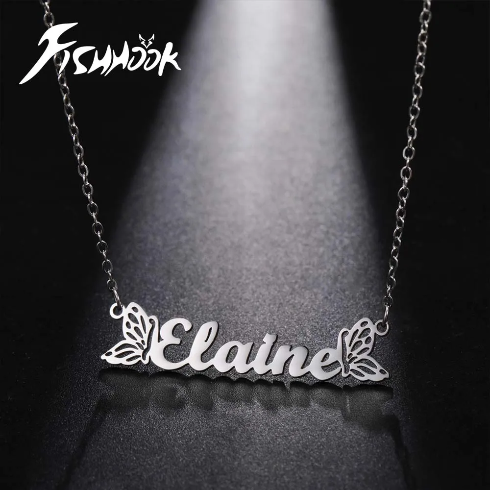 Couple Flower Butterfly Necklace Name Personalized Pendant Nameplate Gift For Women Men Chain Gold Color Stainless Steel Jewelry
Couple Flower Butterfly Necklace Name Personalized Pendant Nameplate Gift For Women Men Chain Gold Color Stainless Steel Jewelry