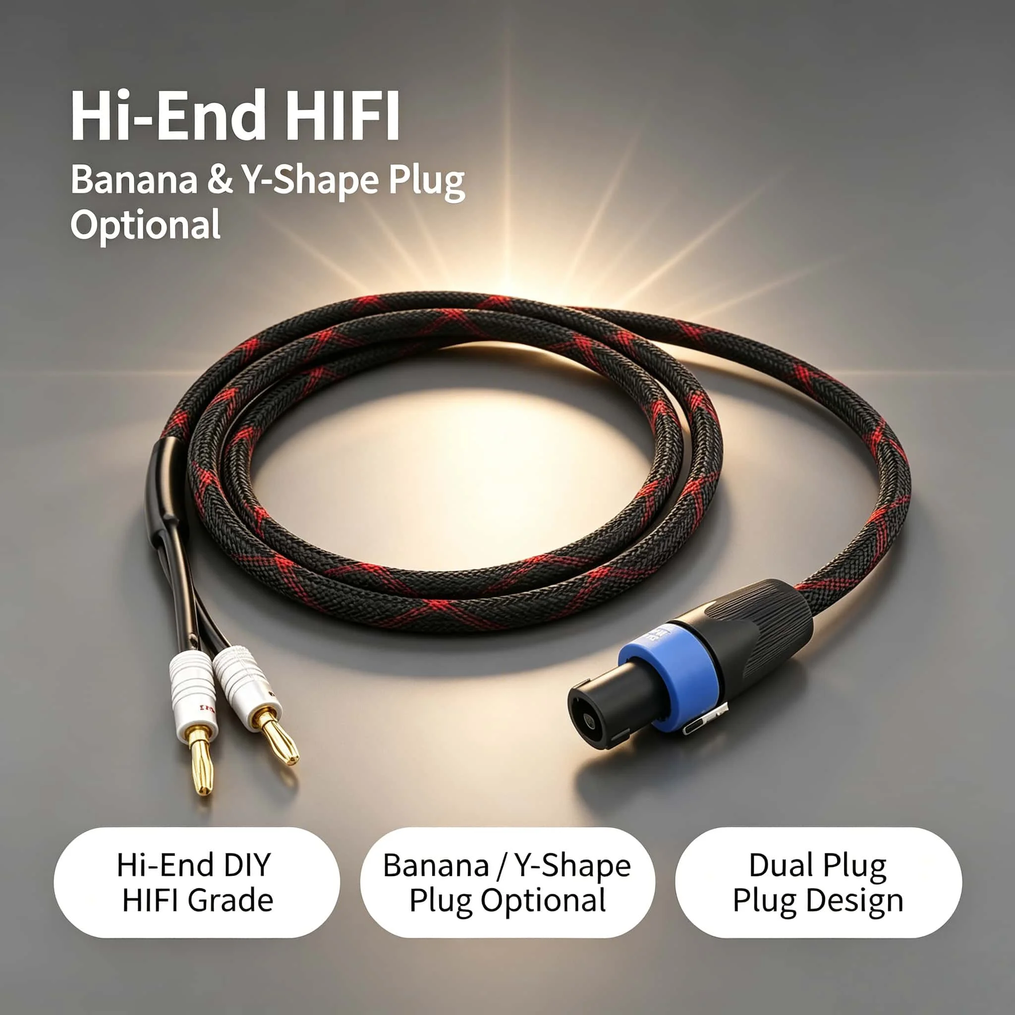 HiFi Subwoofer Speaker Cable Speakon to Dual Banana Spade Y Plug Audio Cable for Hi-Fi Sound System
HiFi Subwoofer Speaker Cable Speakon to Dual Banana Spade Y Plug Audio Cable for Hi-Fi Sound System