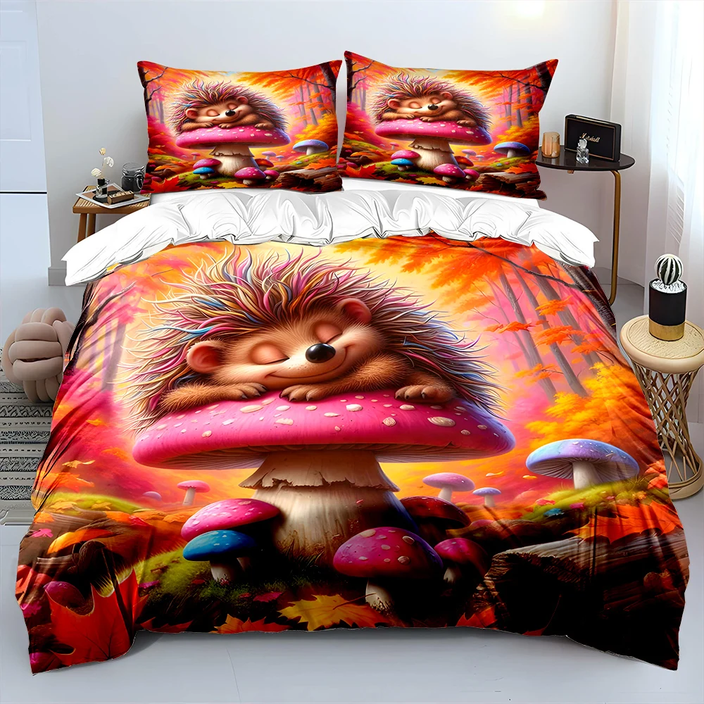Hedgehog resting mushroom autumn forest Bedding Set for Kids Luxury Gift 3pcs Digital Print Comforter Set Soft Comfortable
Hedgehog resting mushroom autumn forest Bedding Set for Kids Luxury Gift 3pcs Digital Print Comforter Set Soft Comfortable