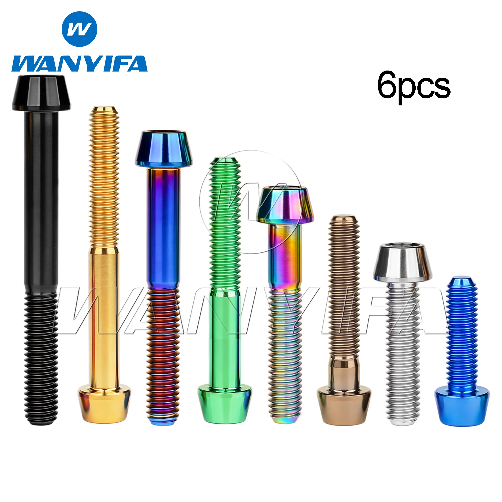 Wanyifa 6pcs Titanium Bolts M5/M6x9 16 20 25 30 35...65mm DIN912 Taper Hexagon Head Screws for Bicycle Headset Brake Bike Parts
Wanyifa 6pcs Titanium Bolts M5/M6x9 16 20 25 30 35...65mm DIN912 Taper Hexagon Head Screws for Bicycle Headset Brake Bike Parts