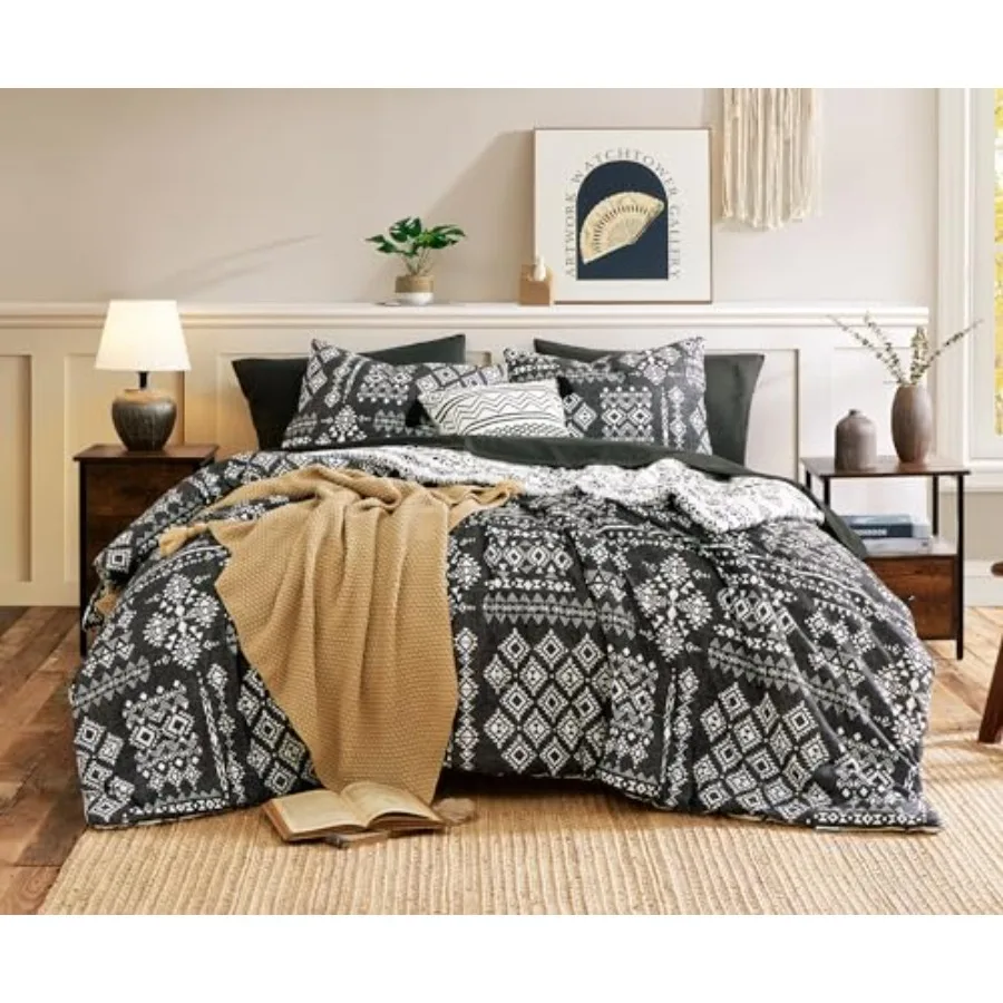 Comforter Set - 7 Pieces Bed in a Bag Comfortable Western Bedding Sets for All Seasons Lightweight Soft Boho Comforter Bed Set
Comforter Set - 7 Pieces Bed in a Bag Comfortable Western Bedding Sets for All Seasons Lightweight Soft Boho Comforter Bed Set