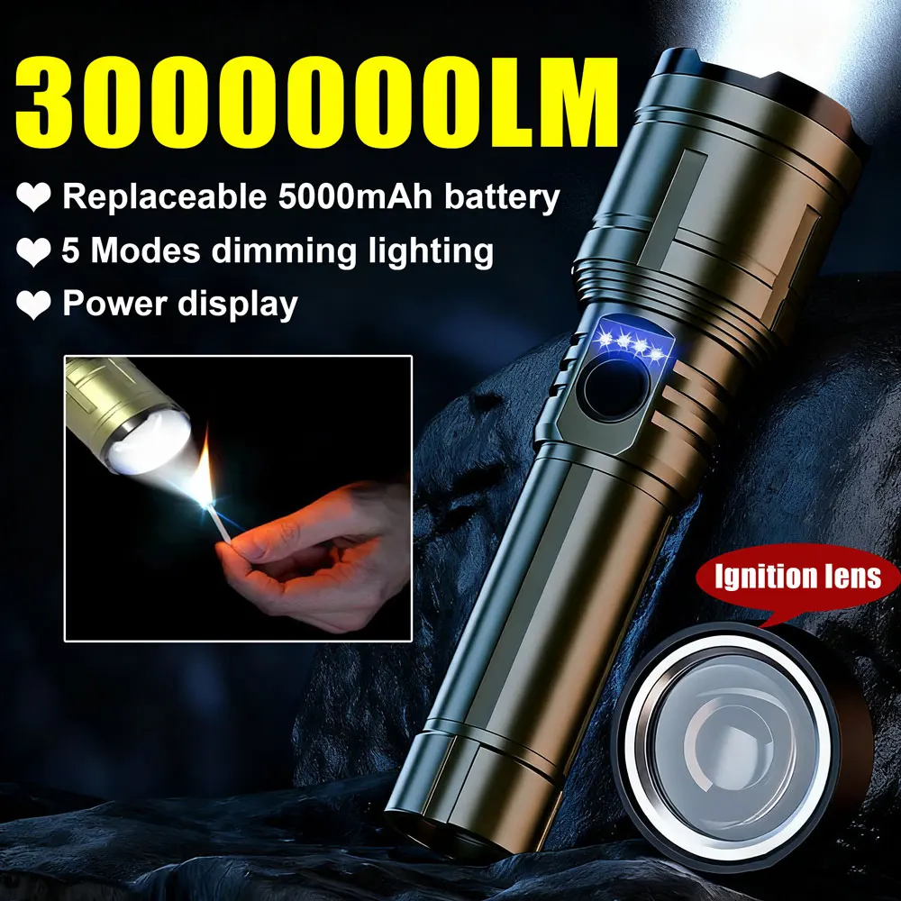Ultra Powerful Flashlight Concentrating Ignition Flashlight Waterproof Military Tactical Lamp Outdoor Camping Adventure Torch 
Ultra Powerful Flashlight Concentrating Ignition Flashlight Waterproof Military Tactical Lamp Outdoor Camping Adventure Torch
