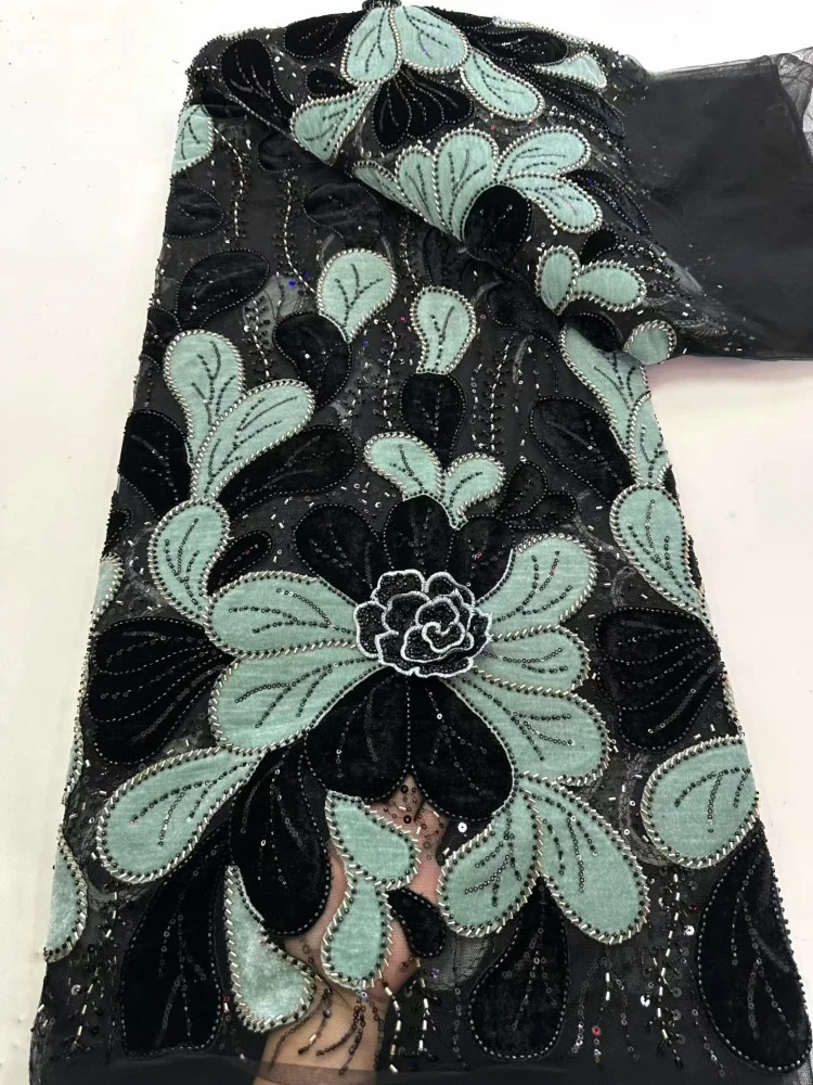 Luxury African Lace Fabric 5 Yards Velvet Lace Beaded Tulle Lace Fabric Embroidered Nigerian Fabric for Wedding Dress Sew
Luxury African Lace Fabric 5 Yards Velvet Lace Beaded Tulle Lace Fabric Embroidered Nigerian Fabric for Wedding Dress Sew