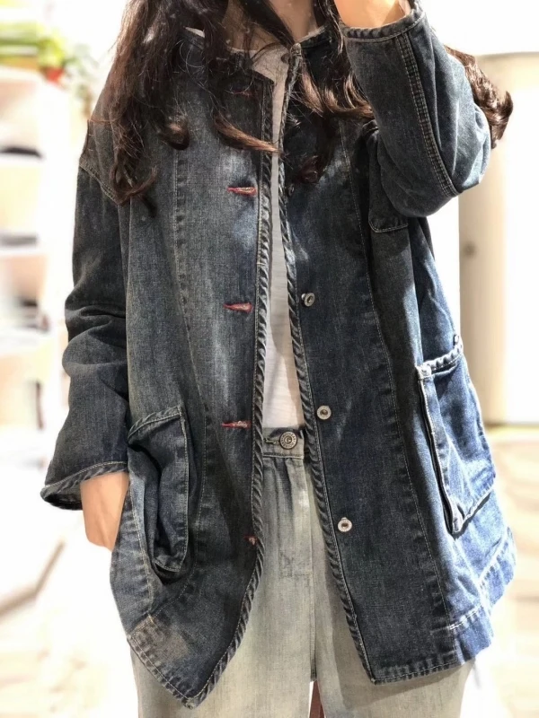 Ретро Гонконг Sle Свободный крой в стиле пэчворк Дизайн средней длины Повседневная художественная джинсовая куртка для женщин Осень 2025 Новое поступление
Ретро Гонконг Sle Свободный крой в стиле пэчворк Дизайн средней длины Повседневная художественная джинсовая куртка для женщин Осень 2025 Новое поступление