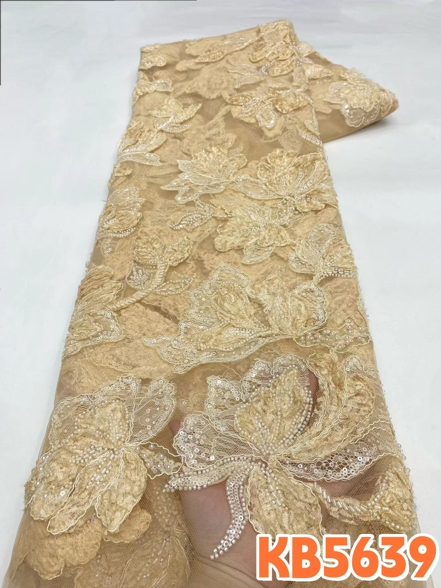 DREAMYALISI Sequin 3D Flower Beaded Tulle Lace Fabric High Quality Sequins Fabric Africa Lace For Wedding Party Sewing KB5639
DREAMYALISI Sequin 3D Flower Beaded Tulle Lace Fabric High Quality Sequins Fabric Africa Lace For Wedding Party Sewing KB5639
