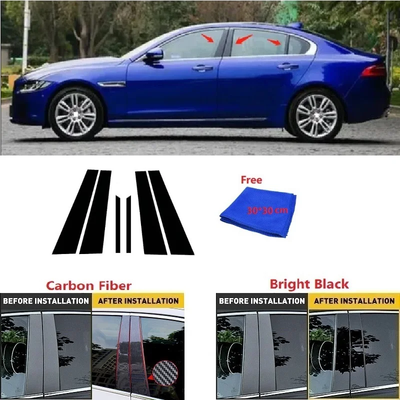 6Pcs Carbon fibre Car Door Window Trim Pillar Posts Decorative Cover Trim For Jaguar XE XEL 2015-2021 Auto Stickers
6Pcs Carbon fibre Car Door Window Trim Pillar Posts Decorative Cover Trim For Jaguar XE XEL 2015-2021 Auto Stickers