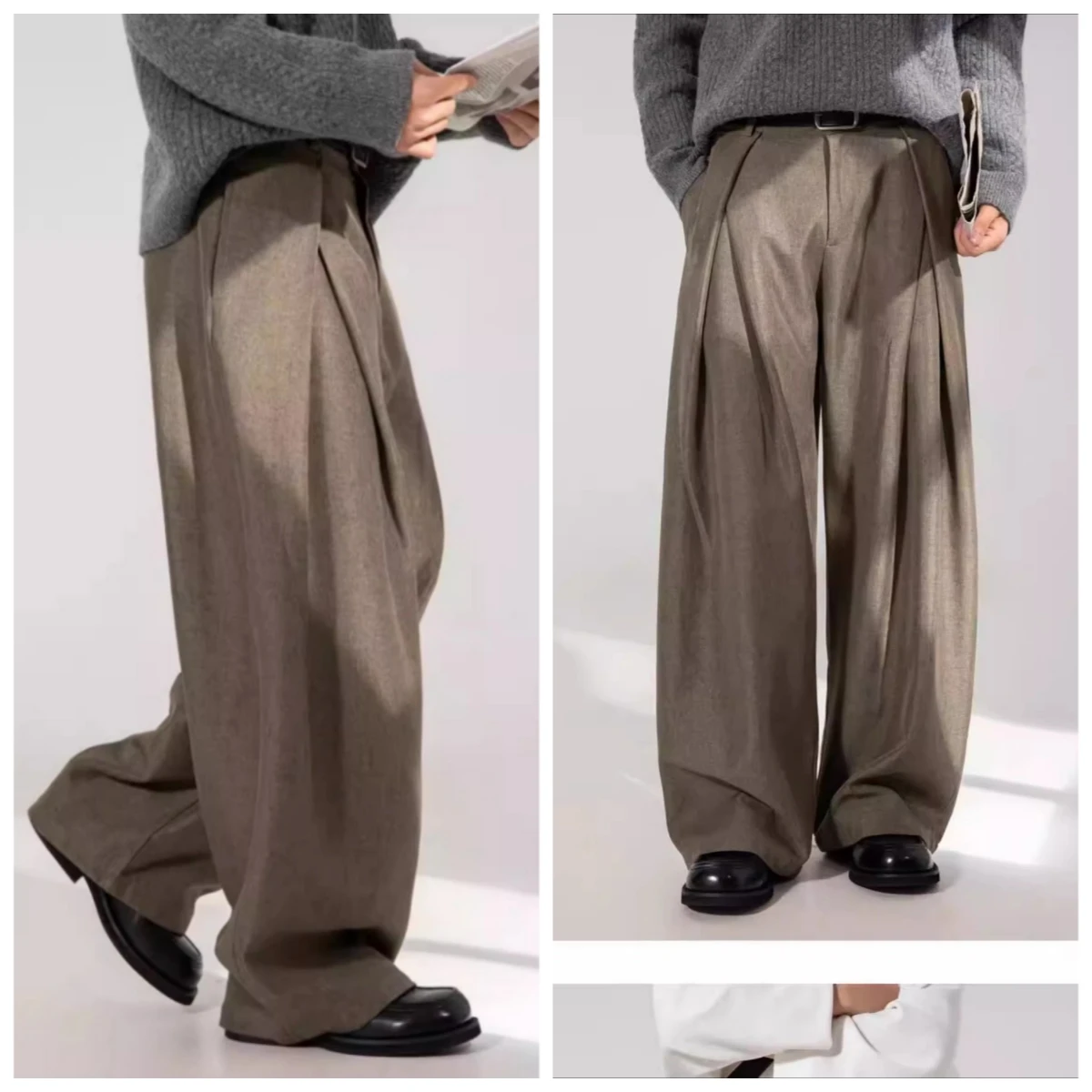 Cross Pleated Design Draped Casual Trousers Men's Autumn Style Texture Loose Straight Pants Trendy Long Pants Fashion
Cross Pleated Design Draped Casual Trousers Men's Autumn Style Texture Loose Straight Pants Trendy Long Pants Fashion