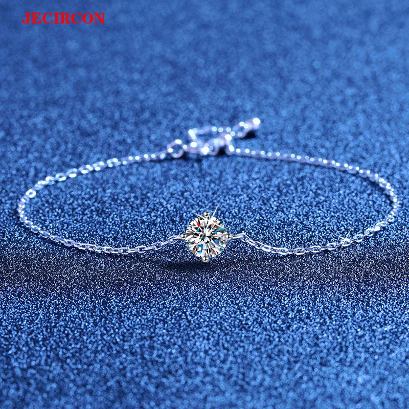 JECIRCON S925 Sterling Silver Moissanite Bracelet for Women, 1 - Carat Brilliant Stone, Adjustable Chain, with GRA Certificate
JECIRCON S925 Sterling Silver Moissanite Bracelet for Women, 1 - Carat Brilliant Stone, Adjustable Chain, with GRA Certificate