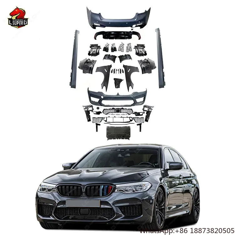 G30 Wide M5 bodykit for 5 series G30 G38 PRE 2018-2020 Front Bumper Side Skirts Rear Bumper fender bodykit with Exhaust
G30 Wide M5 bodykit for 5 series G30 G38 PRE 2018-2020 Front Bumper Side Skirts Rear Bumper fender bodykit with Exhaust