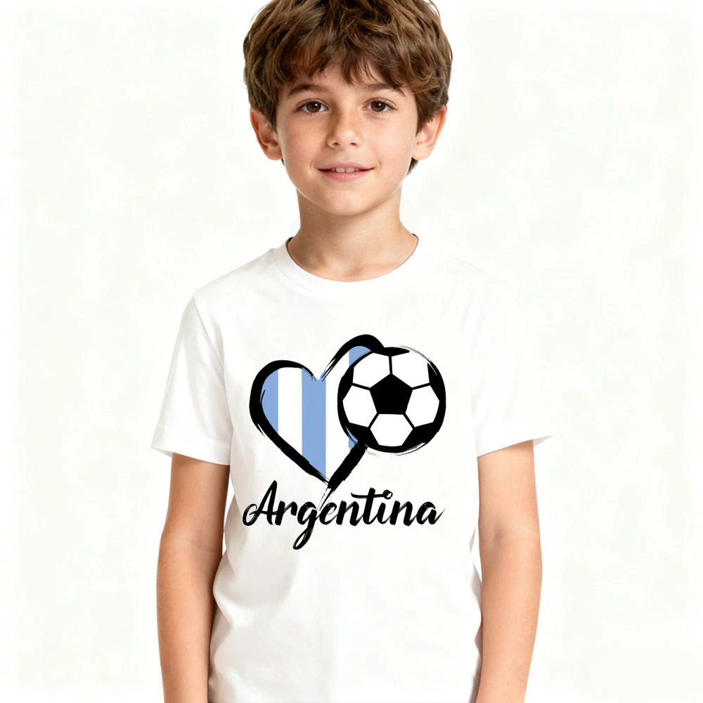 Argentina Heart Flag Soccer Printed TShirt Kids Boys and Girls Cotton Tee Top Flag Soccer Fan Soccer Party Supplies Casual Shirt
Argentina Heart Flag Soccer Printed TShirt Kids Boys and Girls Cotton Tee Top Flag Soccer Fan Soccer Party Supplies Casual Shirt