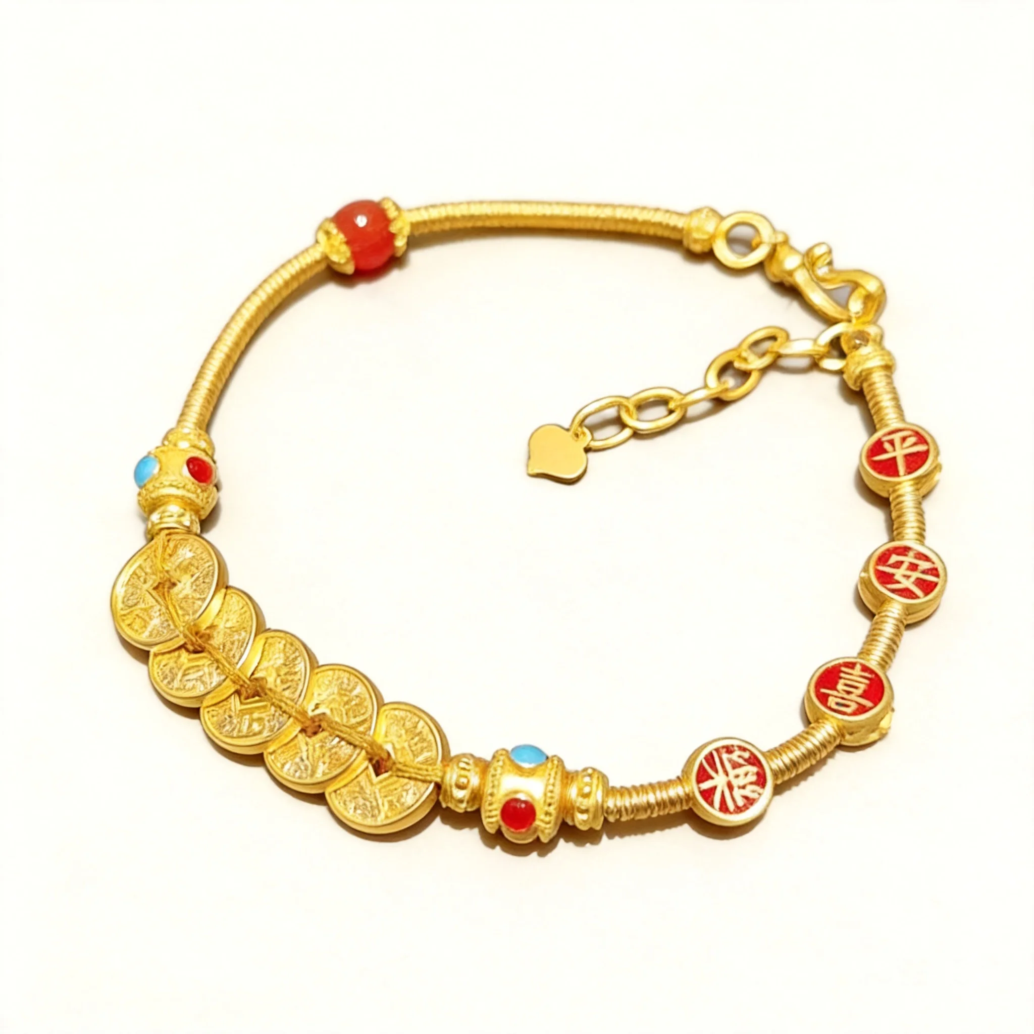 Chinese Style Lucky Five Emperors Coins Bracelet For Women Golden Vintage Peace Joy Fortune Attracting Blessing Feng Shui Jewelr
Chinese Style Lucky Five Emperors Coins Bracelet For Women Golden Vintage Peace Joy Fortune Attracting Blessing Feng Shui Jewelr