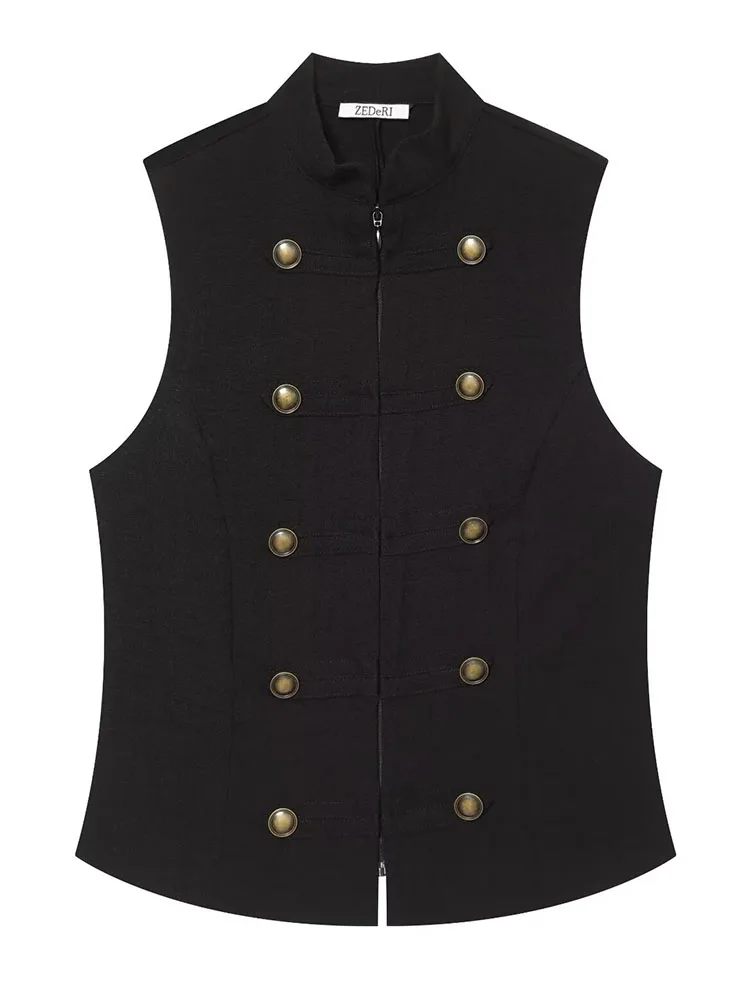 HH Women Summer Coastal Chic Military Vest Spring Stand Collar Bronze Button Sleeveless Lightweight Outerwear For Vacation
HH Women Summer Coastal Chic Military Vest Spring Stand Collar Bronze Button Sleeveless Lightweight Outerwear For Vacation