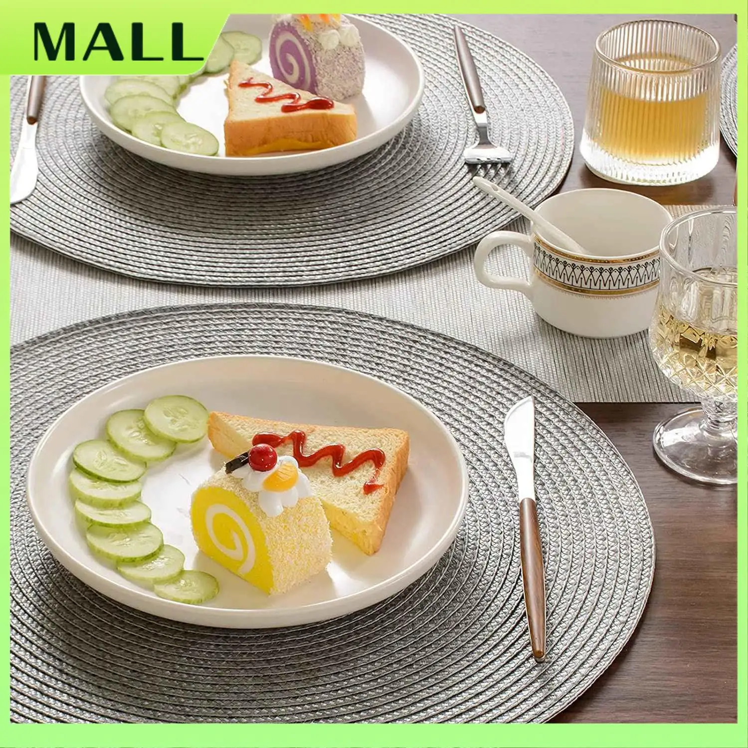 Круглые плетеные салфетки MALL, набор из 6 ковриков для стола для обеденных столов, тканые моющиеся нескользящие коврики для столов, 15 дюймов
Круглые плетеные салфетки MALL, набор из 6 ковриков для стола для обеденных столов, тканые моющиеся нескользящие коврики для столов, 15 дюймов
