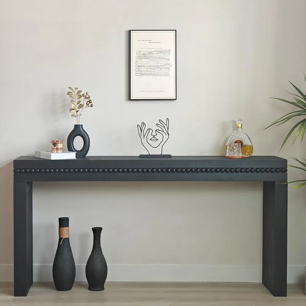 Farmhouse Console Table, 64 Inches Rectangular Entryway Console Table with Real Wood Beads Decoration Retro Industrial
Farmhouse Console Table, 64 Inches Rectangular Entryway Console Table with Real Wood Beads Decoration Retro Industrial