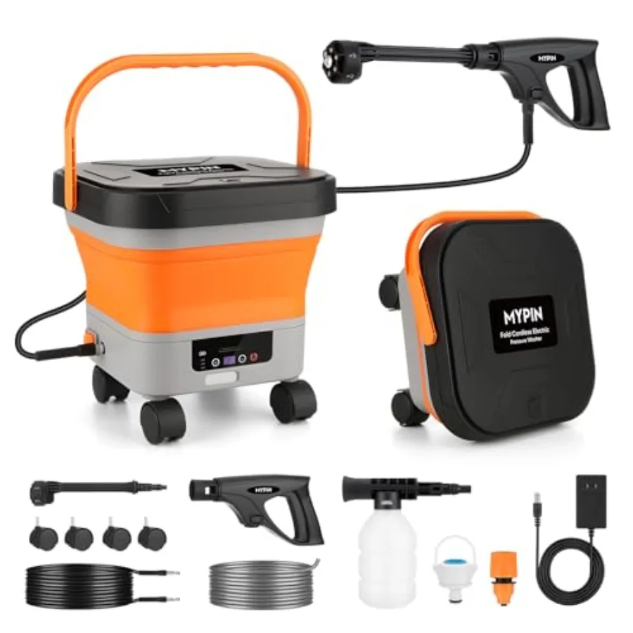 660PSI Portable Cordless Pressure Washer with Folding 3.4Gal Tank 6-in-1 Nozzle 7 Adjustable Pressure Levels 7M Hose Portable S
660PSI Portable Cordless Pressure Washer with Folding 3.4Gal Tank 6-in-1 Nozzle 7 Adjustable Pressure Levels 7M Hose Portable S