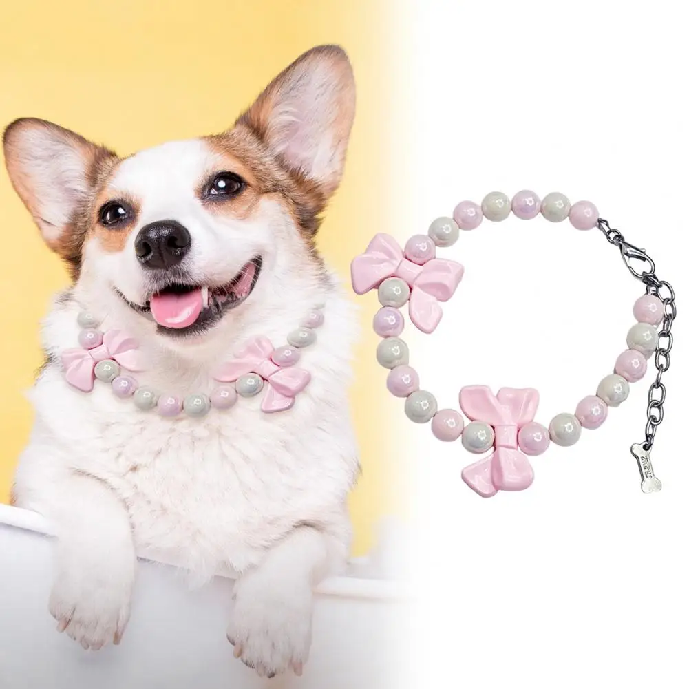Pink Bow Pet Necklace with Artificial Pearls Puppy Collar Pet Dog Collar Cat Necklace Jewelry for Wedding Birthday Party
Pink Bow Pet Necklace with Artificial Pearls Puppy Collar Pet Dog Collar Cat Necklace Jewelry for Wedding Birthday Party