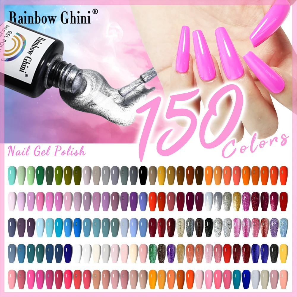 Rainbow Ghini 150 colors 8ml Purple Professional Soak Off UV Gel Varnish colorful Glitter Long Lasting Nail Polish For Manicure
Rainbow Ghini 150 colors 8ml Purple Professional Soak Off UV Gel Varnish colorful Glitter Long Lasting Nail Polish For Manicure