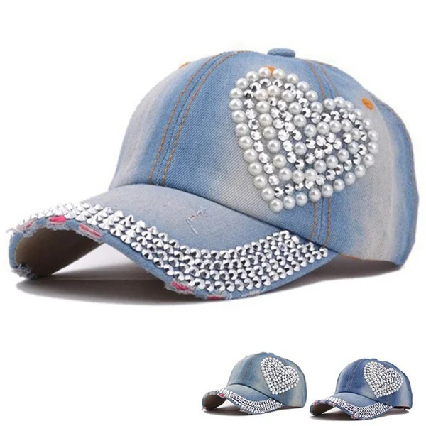 Fashion Women Denim Baseball Cap Heart-shaped Diamonds Hip Hop Caps Outdoor Sports Cap Sunhat Snapbacks Hats
Fashion Women Denim Baseball Cap Heart-shaped Diamonds Hip Hop Caps Outdoor Sports Cap Sunhat Snapbacks Hats