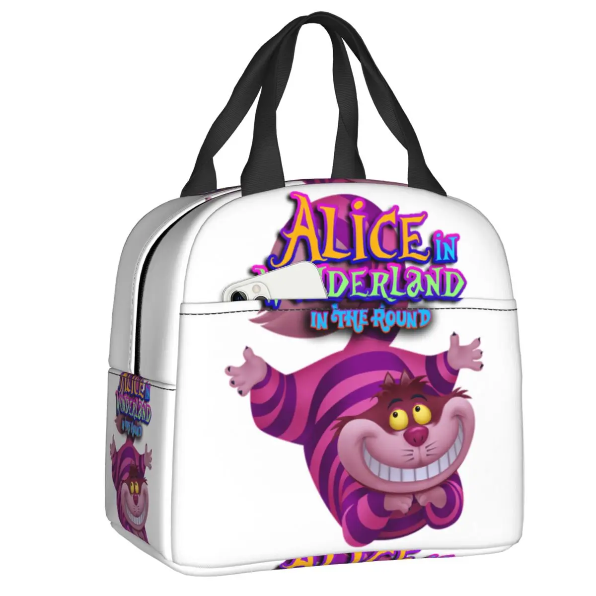 Custom Alice In Wonderland Lunch Box for Women Cheshire Cat Cooler Thermal Food Insulated Lunch Bag School Children Student
Custom Alice In Wonderland Lunch Box for Women Cheshire Cat Cooler Thermal Food Insulated Lunch Bag School Children Student