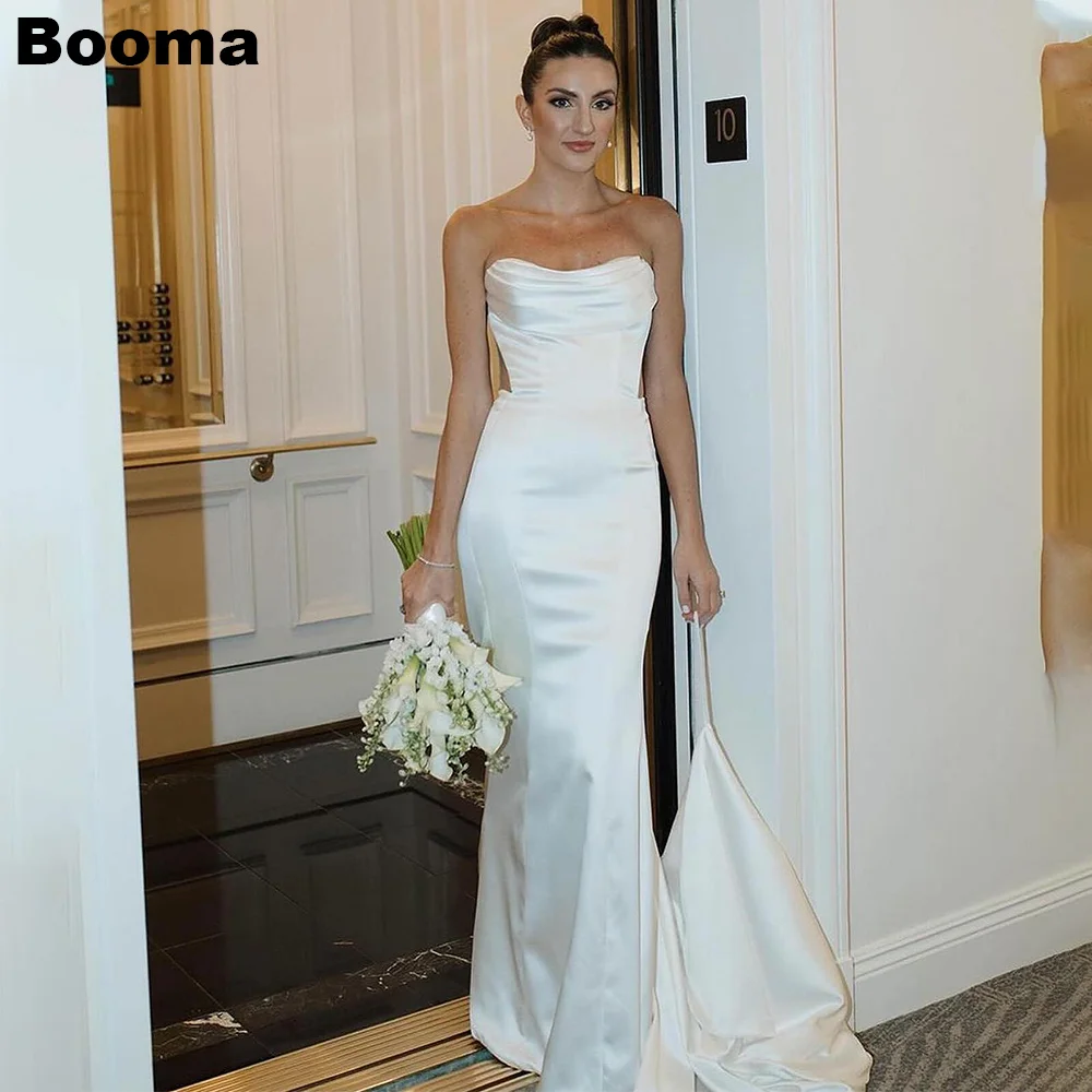 Booma Simple Long Mermaid Wedding Party Dresses Sweetheart Stain Brides Dress Sweep Train Butoon Bridals Dress for Women Bespoke
Booma Simple Long Mermaid Wedding Party Dresses Sweetheart Stain Brides Dress Sweep Train Butoon Bridals Dress for Women Bespoke