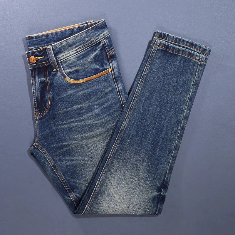 Newly Designer Fashion Men Jeans High Quality Retro Blue Stretch Slim Fit Embroidery Ripp
Newly Designer Fashion Men Jeans High Quality Retro Blue Stretch Slim Fit Embroidery Ripp