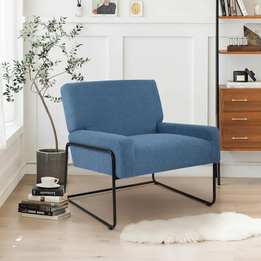 Modern Upholstered Accent Chair with Metal Legs, Teddy Barrel Arm Design for Reading, Suitable for Living Room
Modern Upholstered Accent Chair with Metal Legs, Teddy Barrel Arm Design for Reading, Suitable for Living Room