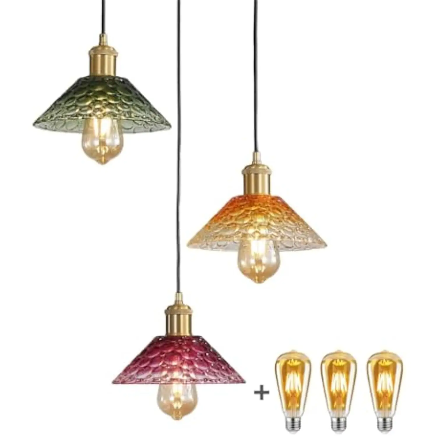 Glass Ceiling Chandelier, 3 Light Colorful Hanging Pendant Light, Mid Century Modern Glass Pendant Light Fixture for Dining Room,
Glass Ceiling Chandelier, 3 Light Colorful Hanging Pendant Light, Mid Century Modern Glass Pendant Light Fixture for Dining Room,