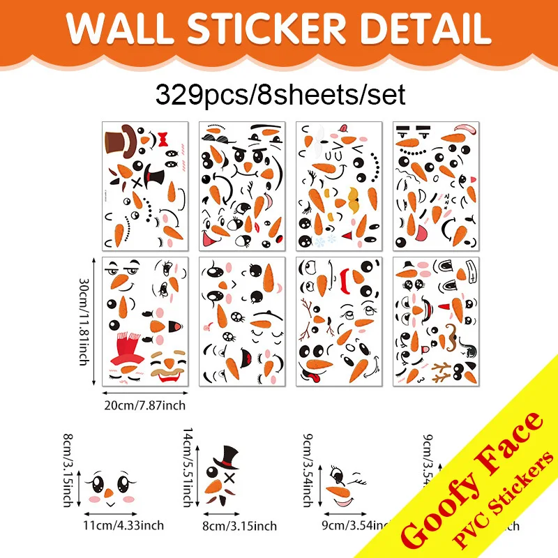 Christmas scene Snowman Face Stickers Wall Fridge Window Decals Self-Adhesive Funny Face Labels Stickers Water Bottle Cup Decor
Christmas scene Snowman Face Stickers Wall Fridge Window Decals Self-Adhesive Funny Face Labels Stickers Water Bottle Cup Decor