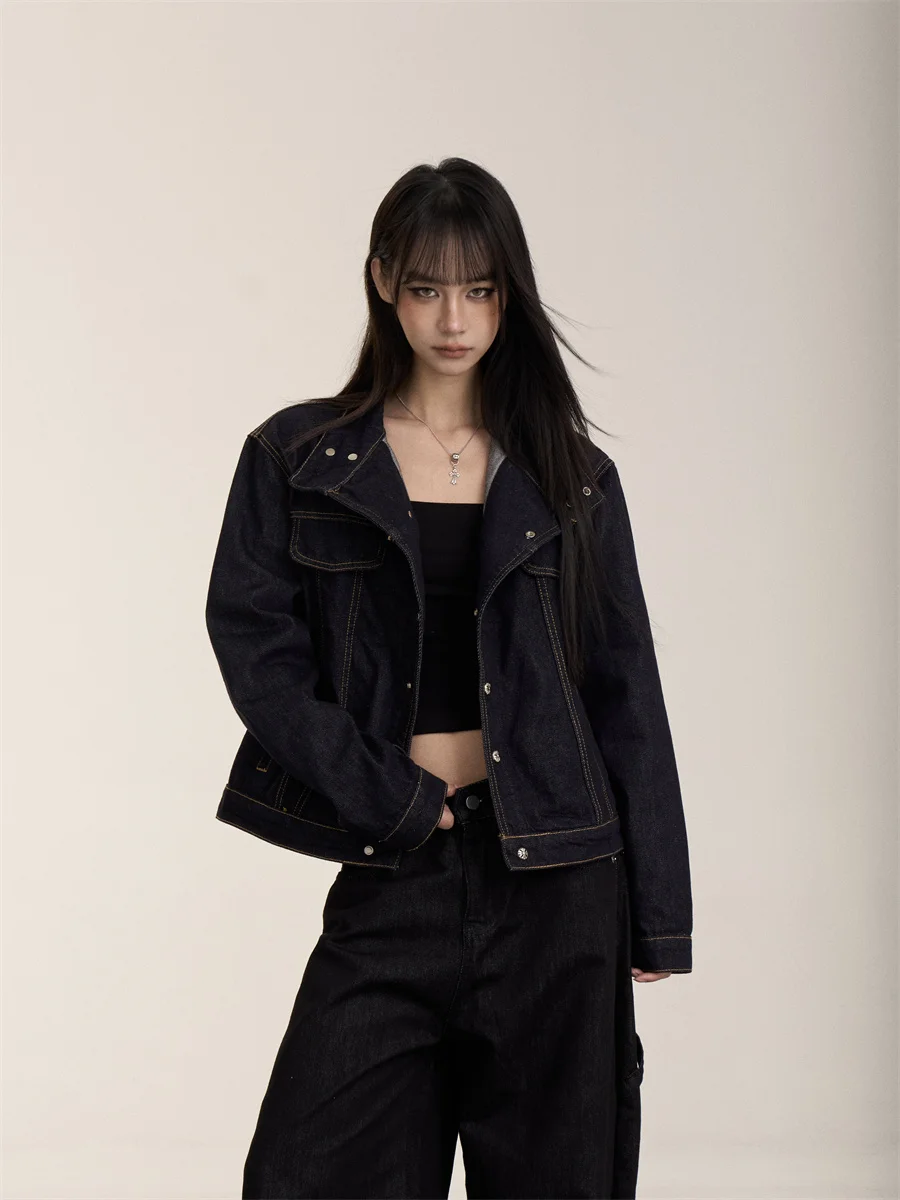 Retro American Black Washed Short Denim Jacket Women's Spring Design Collar Jacket Top Button Long Sleeve Other Material 100%
Retro American Black Washed Short Denim Jacket Women's Spring Design Collar Jacket Top Button Long Sleeve Other Material 100%