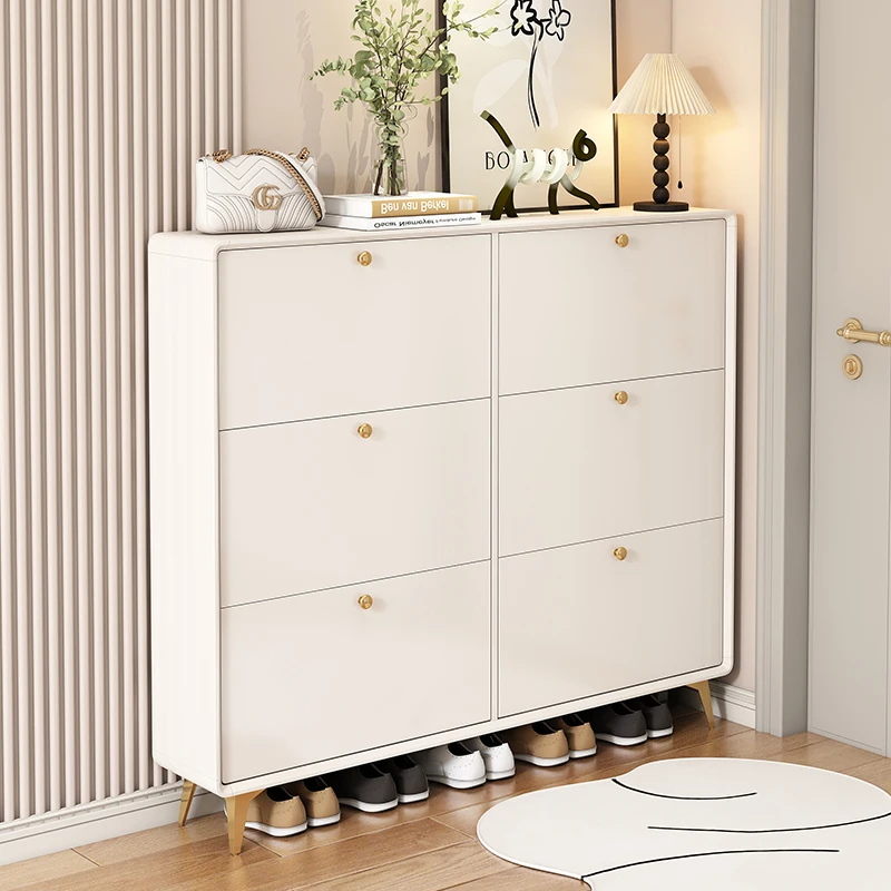Cream wind ultra-thin tipping bucket shoe cabinet at the door of the home, the new 2024 popular entrance cabinet integrated simp
Cream wind ultra-thin tipping bucket shoe cabinet at the door of the home, the new 2024 popular entrance cabinet integrated simp