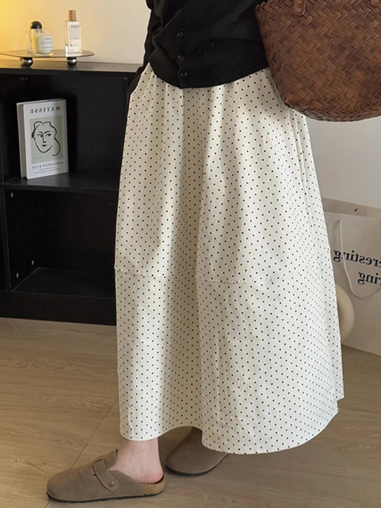 Women Sweet Dot Long Skirt Summer Loose Fashion Preppy Style Cute Skirts Casual High Waist Loose Female Elegant Long Skirts Chic
Women Sweet Dot Long Skirt Summer Loose Fashion Preppy Style Cute Skirts Casual High Waist Loose Female Elegant Long Skirts Chic