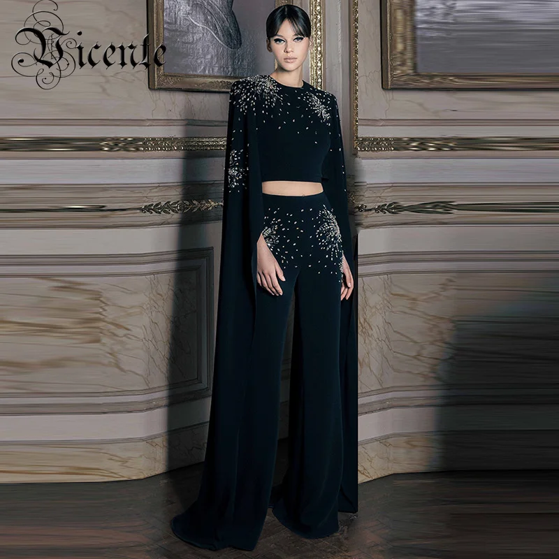 VC Shiny Crystals Black Women Two Pieces Set Blazer& Pants Flared Sleeves Autumn Fall Formal Office Lady Wedding Jacket Suit
VC Shiny Crystals Black Women Two Pieces Set Blazer& Pants Flared Sleeves Autumn Fall Formal Office Lady Wedding Jacket Suit