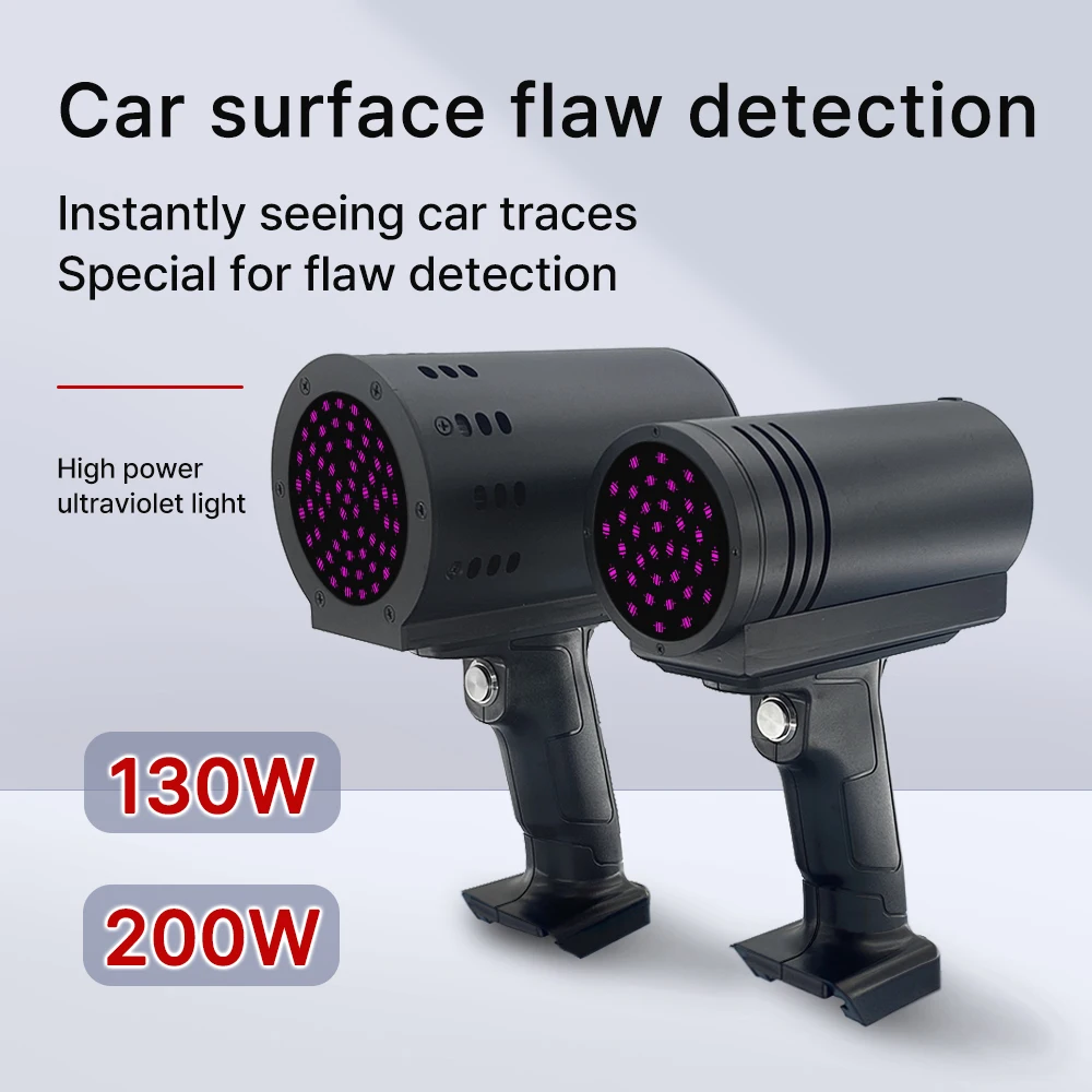 130W 200W handheld UV LED lamp 365nm for automotive paint defect detection, quick drying, automotive metal paint spraying
130W 200W handheld UV LED lamp 365nm for automotive paint defect detection, quick drying, automotive metal paint spraying