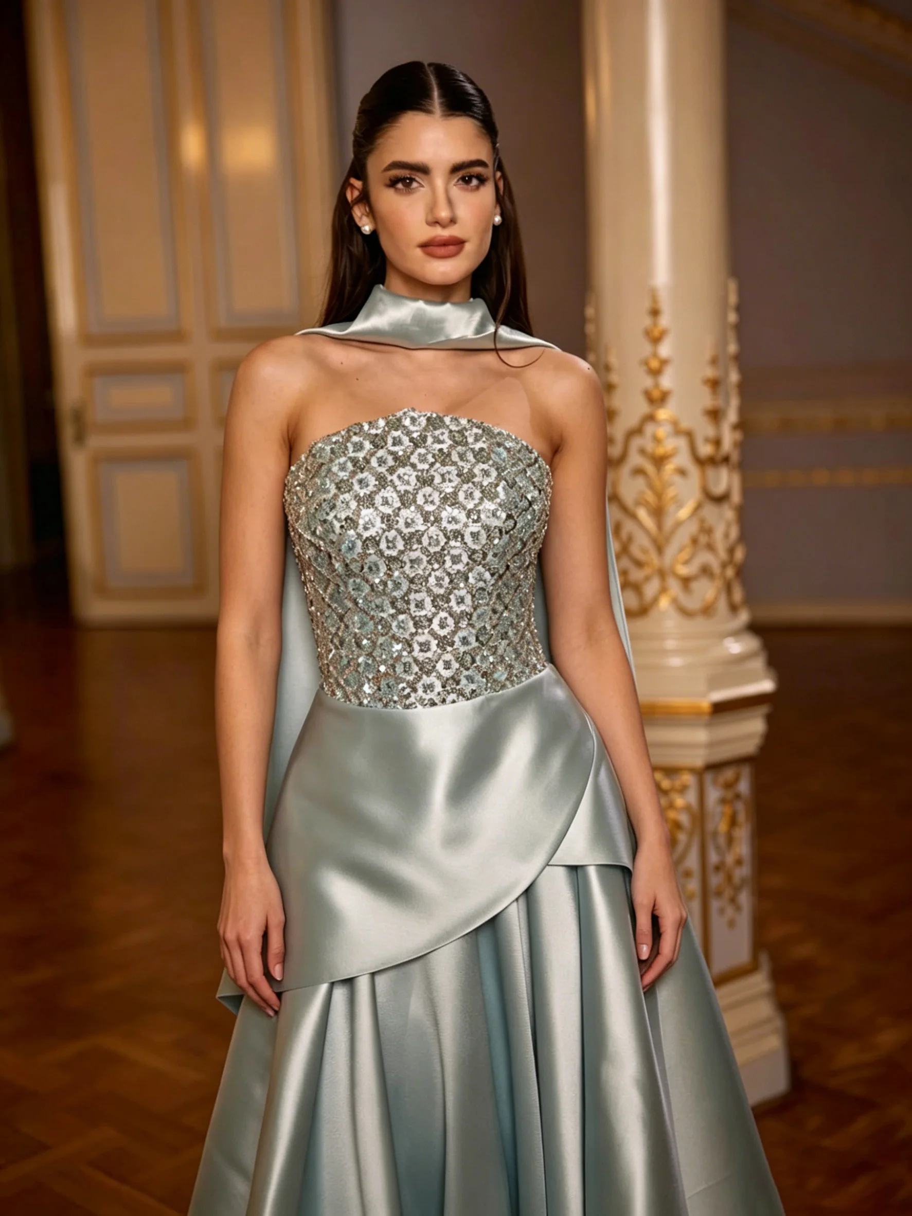 Customize light Blue Mermaid Shiny Beaded Evening Dress Strapless Corset Satin A-line Floor-Length Formal Cocktail Prom Vestidos
Customize light Blue Mermaid Shiny Beaded Evening Dress Strapless Corset Satin A-line Floor-Length Formal Cocktail Prom Vestidos