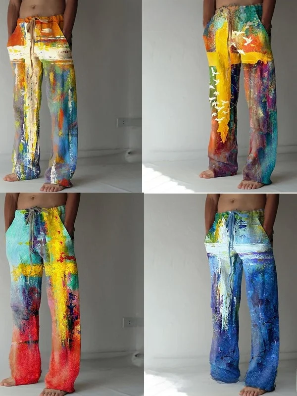 Мужские длинные брюки прямого кроя с 3D цифровой печатью, модные, удобные, с высокой талией, для повседневной носки
Мужские длинные брюки прямого кроя с 3D цифровой печатью, модные, удобные, с высокой талией, для повседневной носки