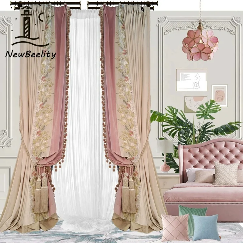 European Style Palace Style Pink Luxury Embroidered Princess Style Curtains for Living Room Bedroom Dining Custom Size Decor
European Style Palace Style Pink Luxury Embroidered Princess Style Curtains for Living Room Bedroom Dining Custom Size Decor