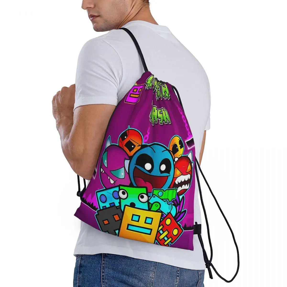 Video Game Geometry Dash Backpacks Fashion Drawstring Bags Sundries Bag Book Bags for Man Woman School
Video Game Geometry Dash Backpacks Fashion Drawstring Bags Sundries Bag Book Bags for Man Woman School