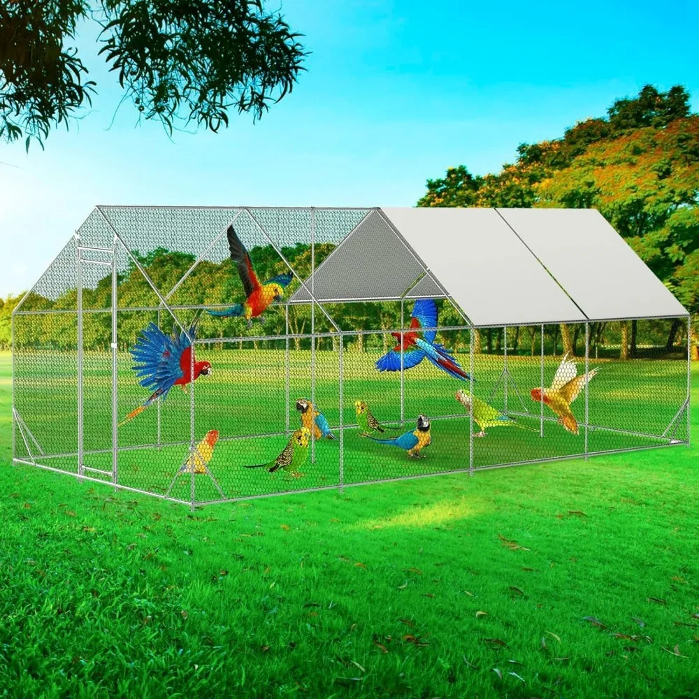 2025 Upgraded 10' x 26' x 6.6' Large Metal Chicken Coop with Run for 30 Chickens, Chicken Runs for Yard with Cover for Water-Res
2025 Upgraded 10' x 26' x 6.6' Large Metal Chicken Coop with Run for 30 Chickens, Chicken Runs for Yard with Cover for Water-Res