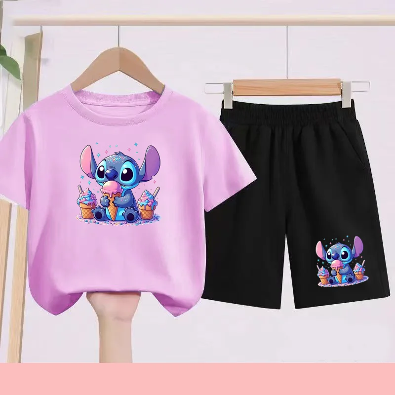 Children's Sportswear Set T-shirt + Shorts for Girls, Pink and Purple Paired with Charming Animated Pattern Children's T-shirt
Children's Sportswear Set T-shirt + Shorts for Girls, Pink and Purple Paired with Charming Animated Pattern Children's T-shirt