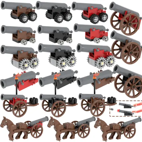 Blocs de construction de pistolet de canon de tir MOC 2527 84943, jouets assemblés pour enfants, briques militaires MOC en plastique ABS
