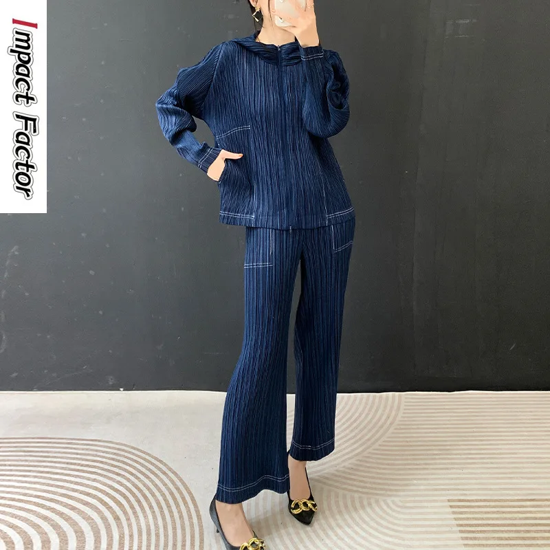 Miyake Pleated Suit 2026 Spring and Summer New Fashion Versatile Cardigan Jacket + Casual Straight Pants Two-piece Set
Miyake Pleated Suit 2026 Spring and Summer New Fashion Versatile Cardigan Jacket + Casual Straight Pants Two-piece Set