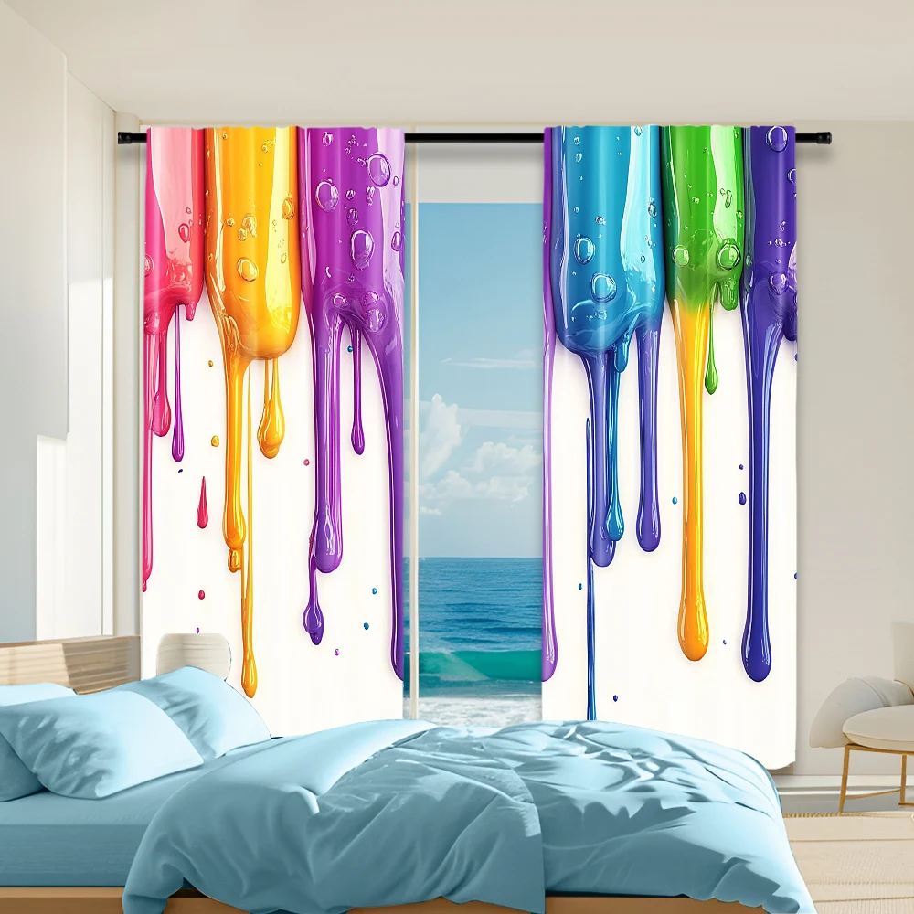 2Pcs Rainbow Drip Digital Printed Window Curtains Polyester Material Machine Washable Rod Pocket Design For Living Room Kitchen
2Pcs Rainbow Drip Digital Printed Window Curtains Polyester Material Machine Washable Rod Pocket Design For Living Room Kitchen
