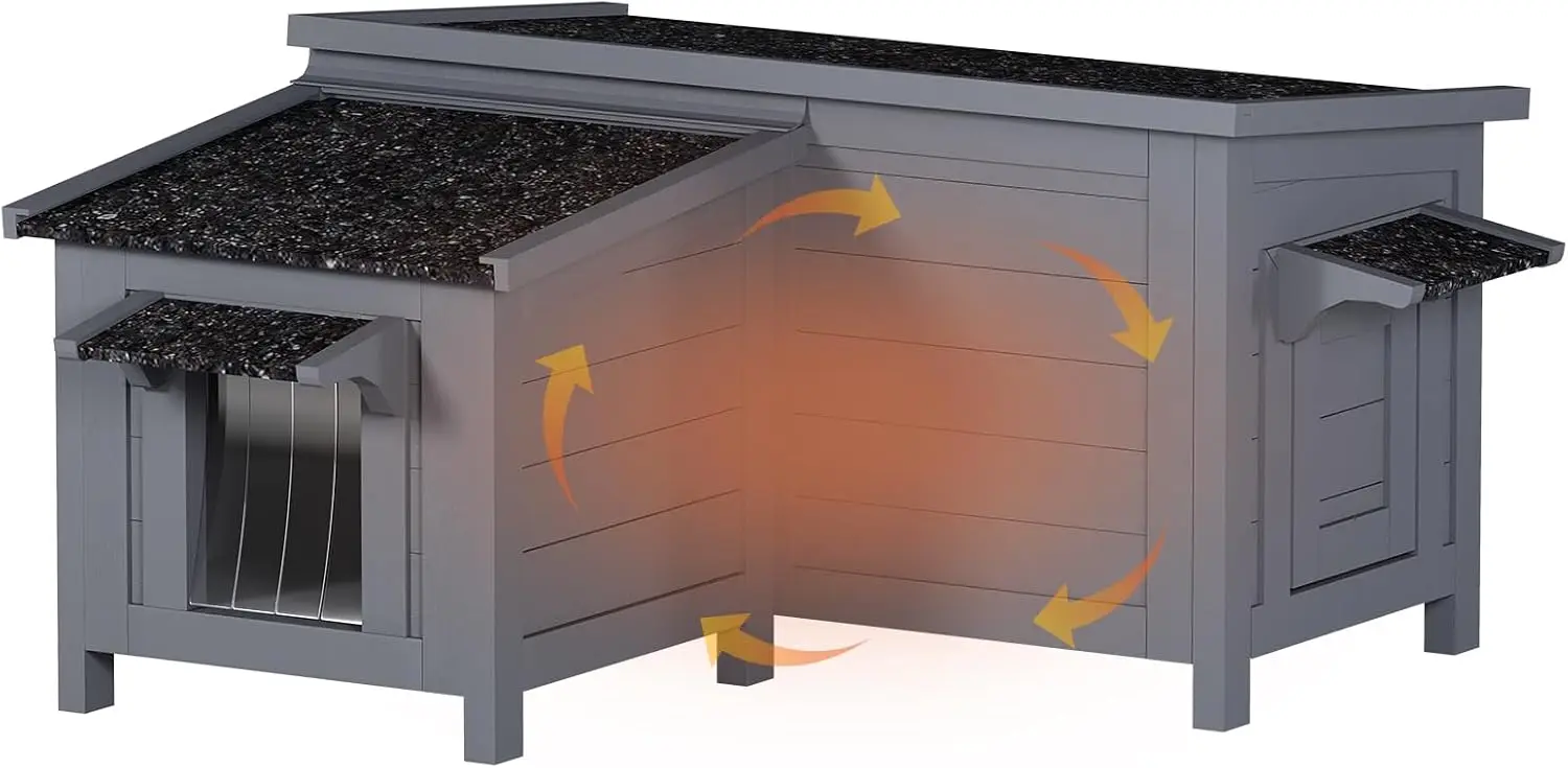 Outdoor Cat House, Insulated Cat House with Insulated All-Round Foam, Corner Design Feral Cat House Shelter for Outdoor Cats,
Outdoor Cat House, Insulated Cat House with Insulated All-Round Foam, Corner Design Feral Cat House Shelter for Outdoor Cats,