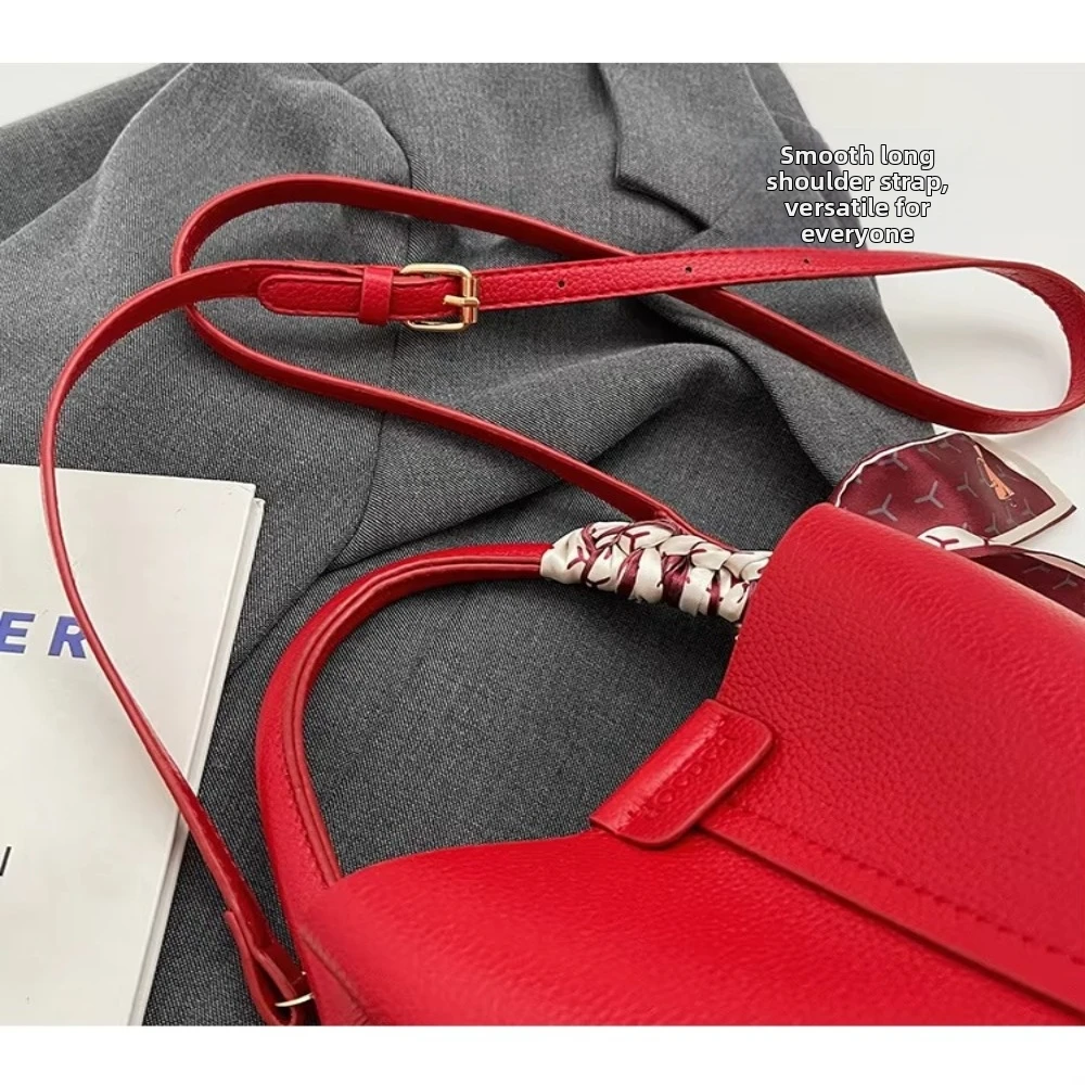 Fashion Red Women's Crossbody Bag Simplicity High-end Bucket Bag PU Material Versatile Handbag Wedding Gift
Fashion Red Women's Crossbody Bag Simplicity High-end Bucket Bag PU Material Versatile Handbag Wedding Gift