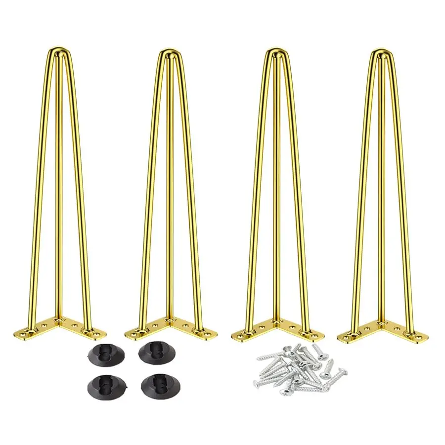 32 Inch Hairpin Table Legs with 1 2 Dia 3Rods, Metal Furniture Legs for Coffee Table and TV Stand, MidCentury Gold Hairpin Feet
32 Inch Hairpin Table Legs with 1 2 Dia 3Rods, Metal Furniture Legs for Coffee Table and TV Stand, MidCentury Gold Hairpin Feet