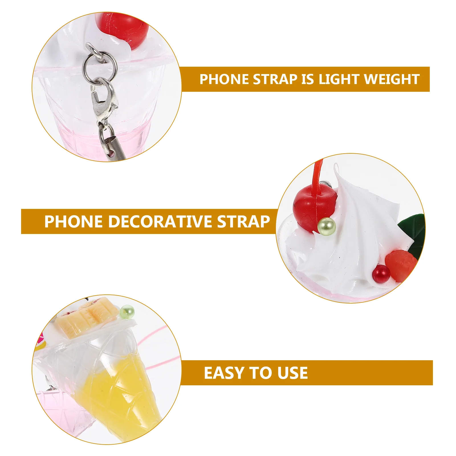 4 Pcs Ice Cream Pendants Phone Strap Charm Dessert Decorations Mobile Bag Plastic for Miss
4 Pcs Ice Cream Pendants Phone Strap Charm Dessert Decorations Mobile Bag Plastic for Miss