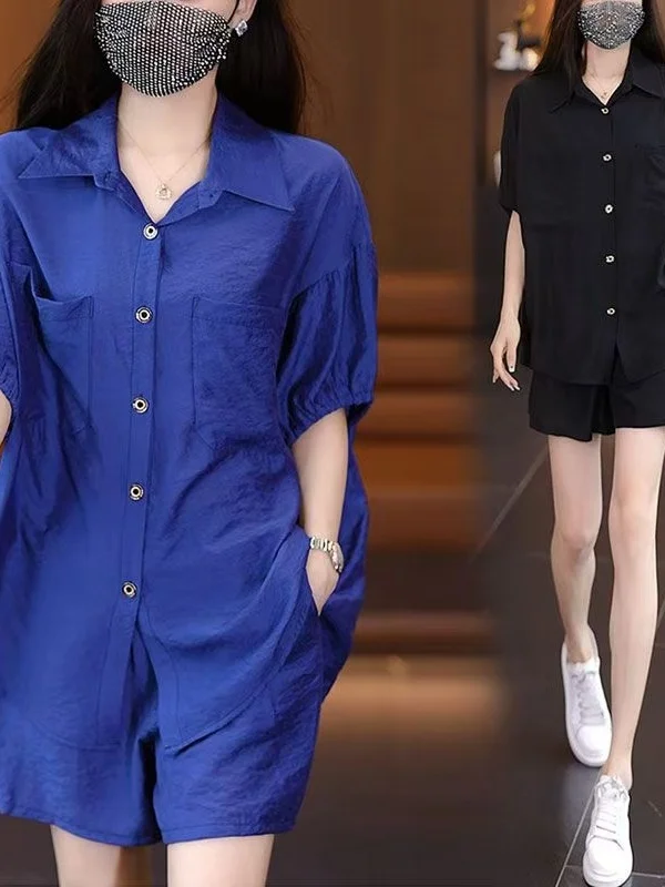 plus Size Casual Pure Color Shirt Shorts Set Women's Summer New Style Fashionable plus Size Ladies Clothing High Waist Shorts
plus Size Casual Pure Color Shirt Shorts Set Women's Summer New Style Fashionable plus Size Ladies Clothing High Waist Shorts