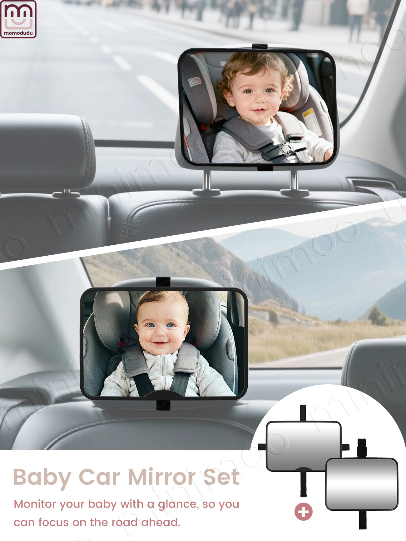 Certified Shatterproof Baby Car Mirror with Adjustable Straps, Panoramic Wide-Angle View for Maximum Safety
Certified Shatterproof Baby Car Mirror with Adjustable Straps, Panoramic Wide-Angle View for Maximum Safety